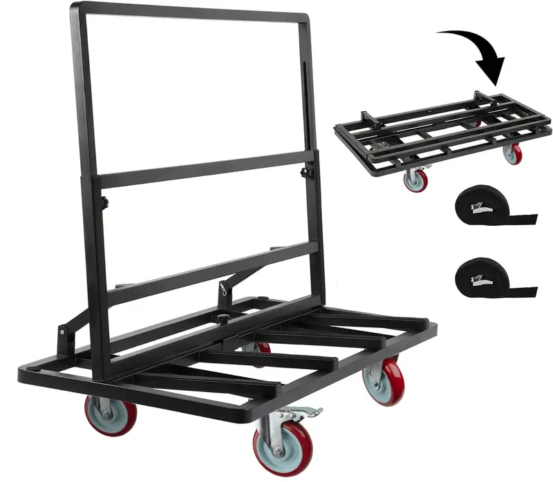 Collapsible Drywall Panel Cart – 5-Inch Swivel Casters, 44.5" X 22" X 40", 2,000 Lb Capacity Plywood Frame 1