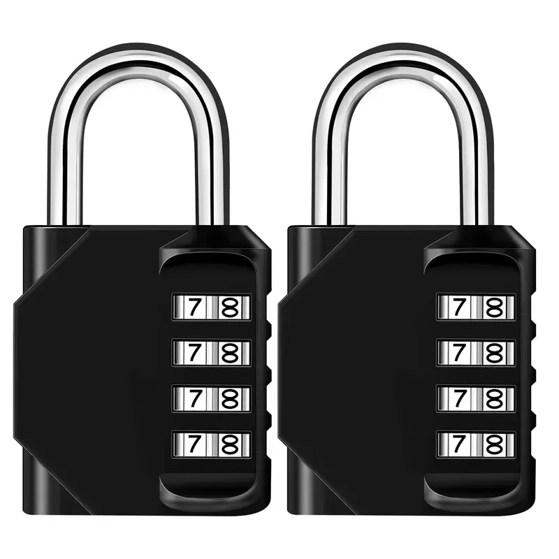 Compact 4-Digit Combination Padlock – Lightweight Numeric Code Lock For Gym Lockers, Toolboxes, Cabinets, And Entry Doors 1