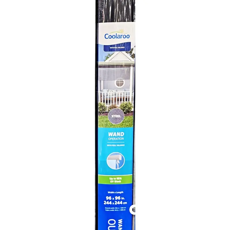 Coolaroo 8 Ft X 8 Ft Steel Exterior Roller Shade – Uv-Resistant Fabric 1