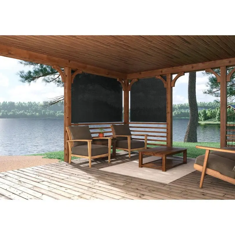 Coolaroo Mantecito Exterior Roller Shade – 8 Ft X 8 Ft Uv-Resistant Woven Polyethylene Fabric 1