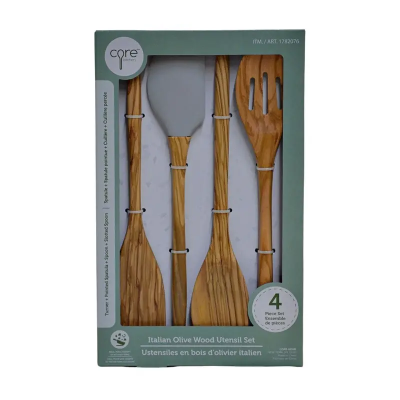 Core Home Olive Wood Kitchen Tool Set – 4-Piece Premium Collection 1