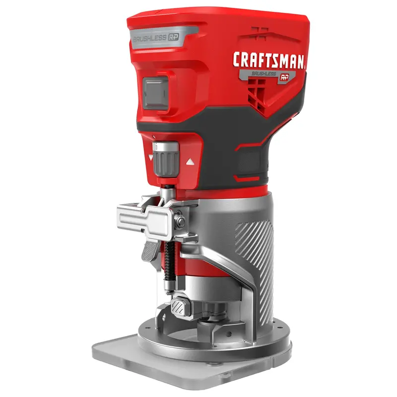 Craftsman V20 Cordless Variable-Speed Fixed-Base Router – Depth-Adjustable Wood Routing Tool (Cmcw400B, Bare Unit) 1