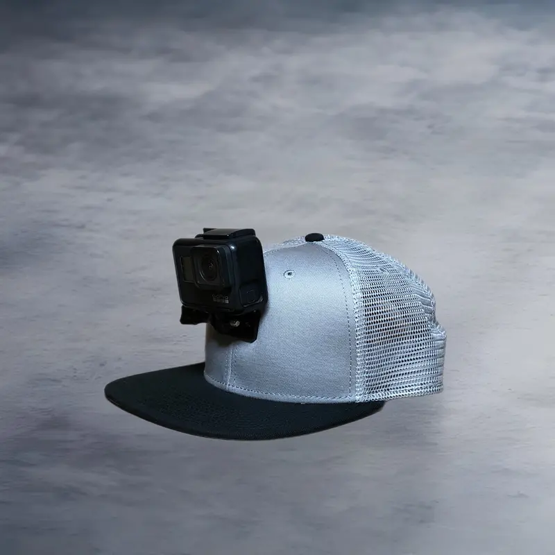 Custom Actionhat: Gray Mesh Cap With Flat Brim 1