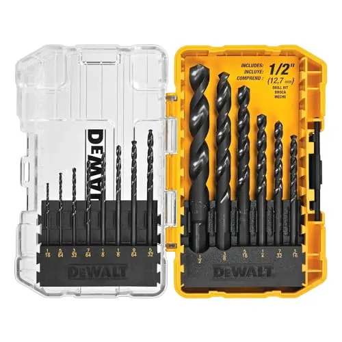 Dewalt 14-Piece Black Oxide Hss Twist Drill Bit Set – General Purpose, Durable Finish 1