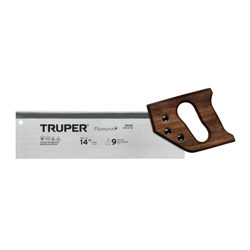 Diamond-Edged Back Saw – 14-Inch Rigid Ribbed Blade, 9 Tpi 1
