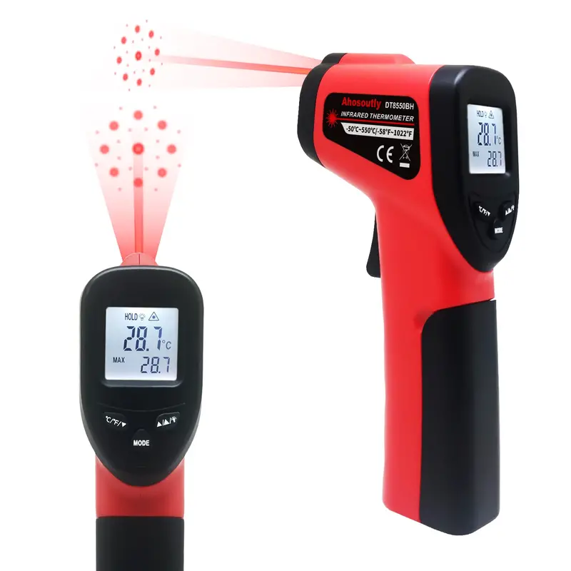 Digital Instant-Read Ir Thermometer – 9-Point Laser, Backlit Lcd, -58°F To 1022°F (-50°C To 550°C) Range, Non-Contact Surface Temp Gun (Not For Human Use) 1