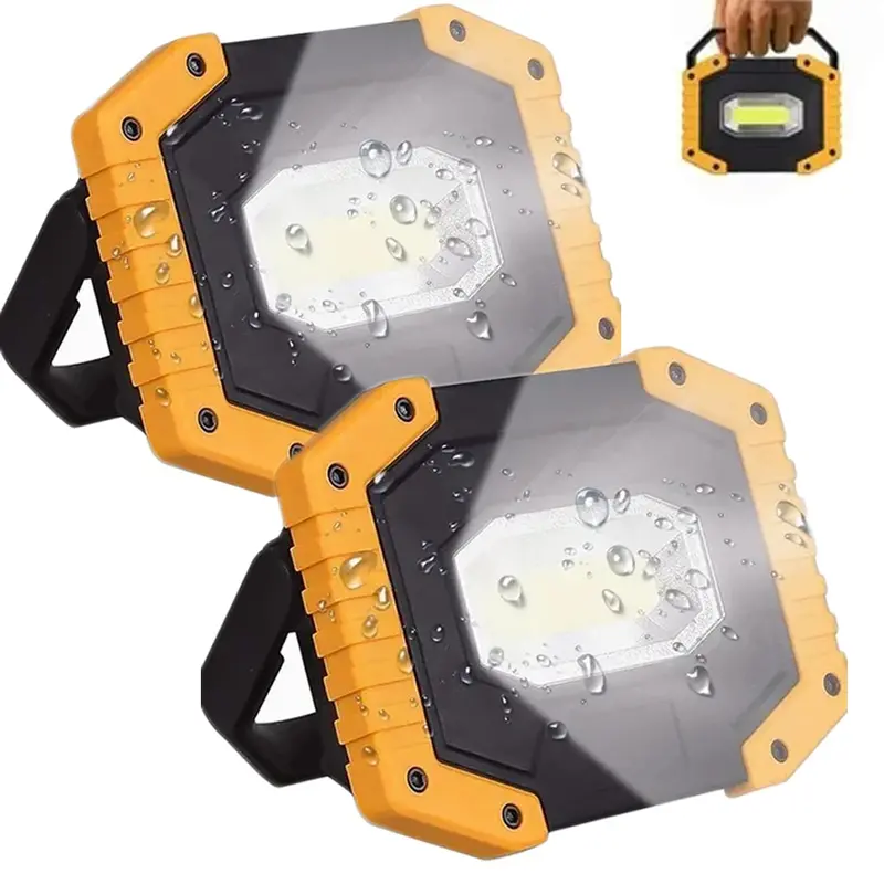 Dual-Purpose Rechargeable Cob Led Work Light – 30W / 2000 Lm, 3 Brightness Levels, Portable For Camping, Hiking & On-Site Work 1
