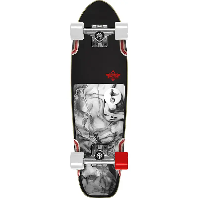 Dusters Bird Lava Black & White Cruiser Longboard Deck – 25 Inch 1