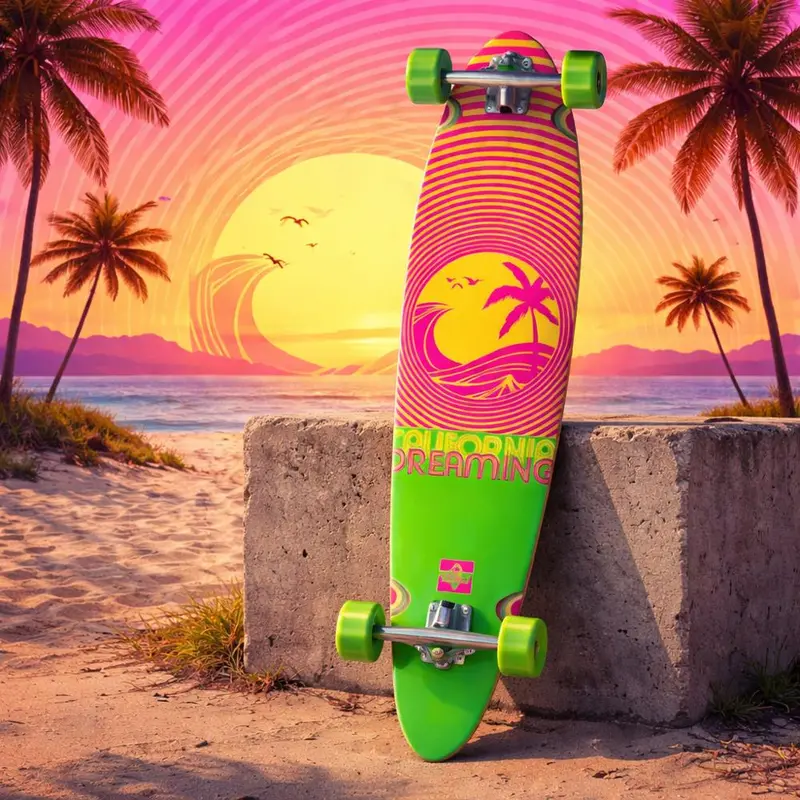 Dusters California Dreaming Neon Green 40" Pintail Longboard 1