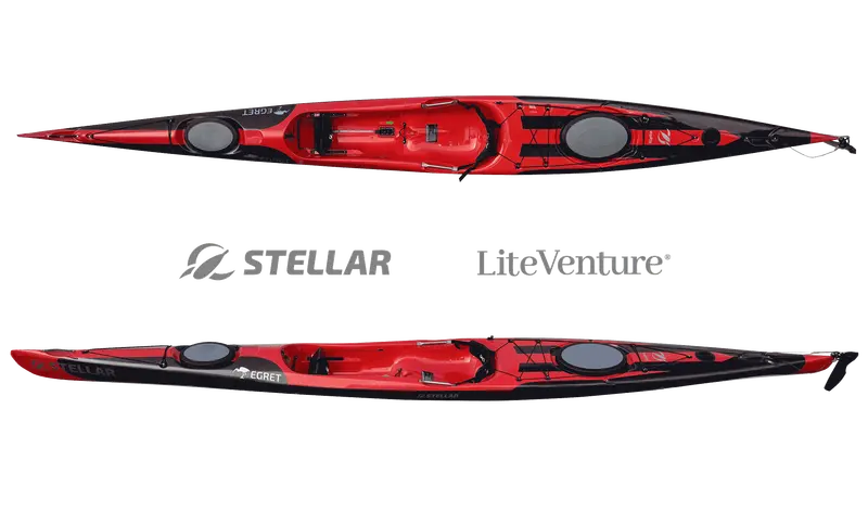 Egret Alpha Kayak – Carbon Layup, Red And Carbon 1