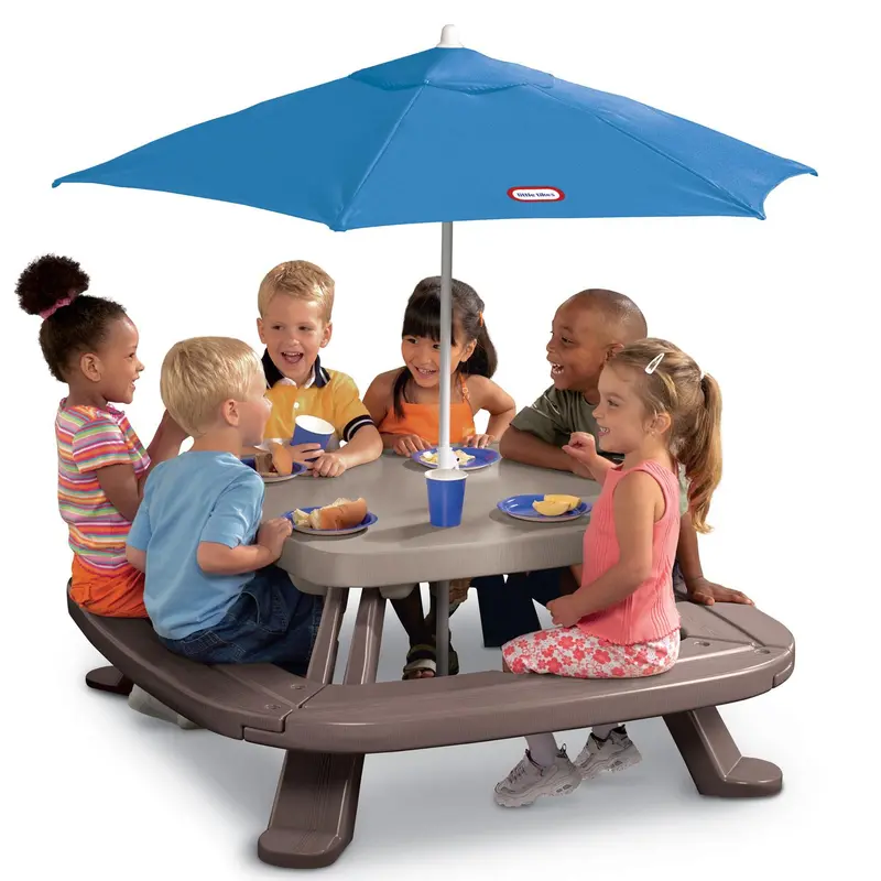 Fold 'N Store™ Portable Picnic Table With Market Umbrella 1