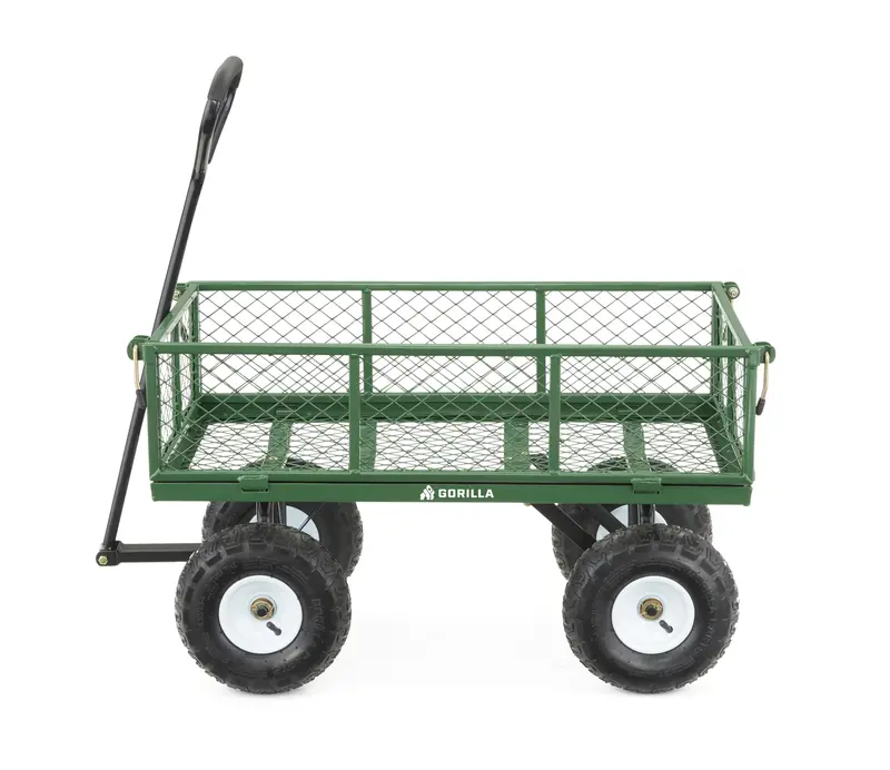 Gorilla Carts Gor400-Com Steel Garden Cart – Expandable Sides, 400 Lb Capacity (Green) 1