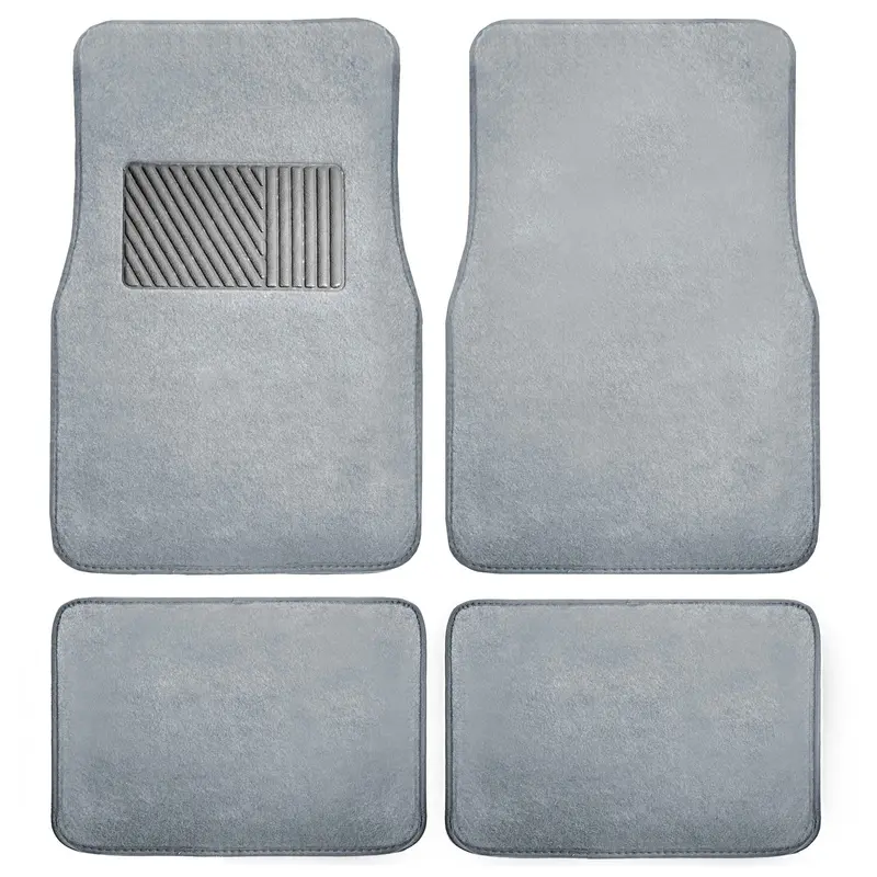 Gray Carpet Floor Mat With Heel Pad – Deluxe Interior Auto Mat 1