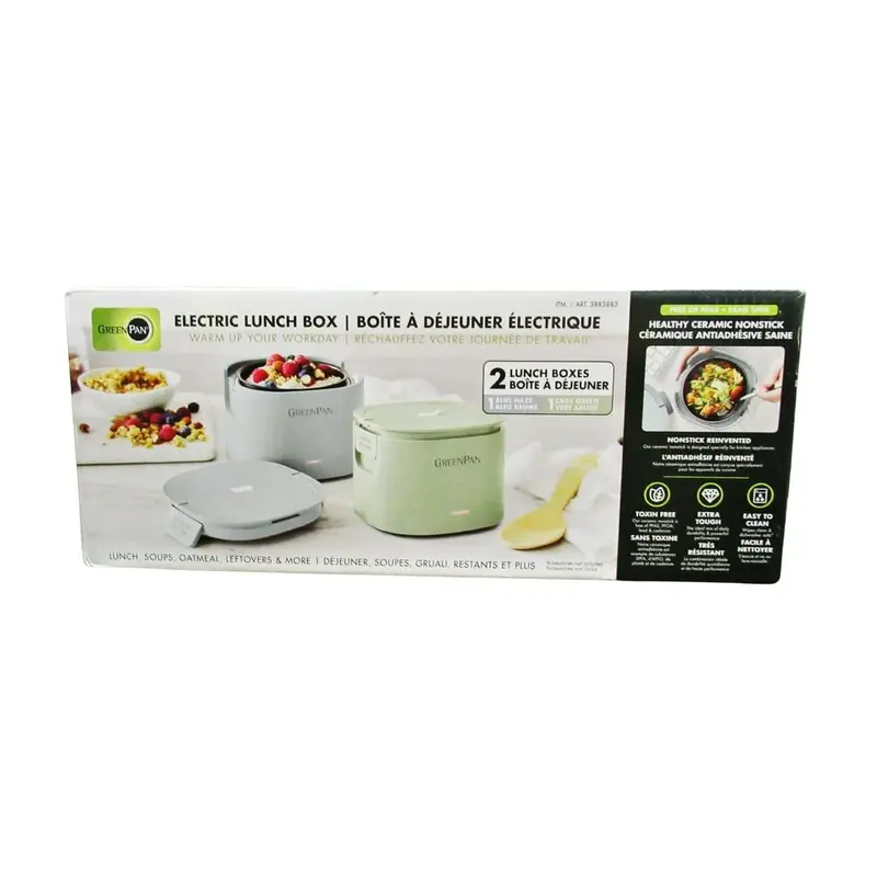 Greenpan Heated Lunch Box Set – Dual-Pack Portable Warm Meal Solution 1