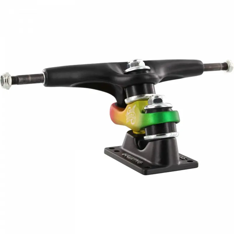 Gullwing Sidewinder Ii 9.0-Inch Black/Rasta Skate Trucks (Pair) 1