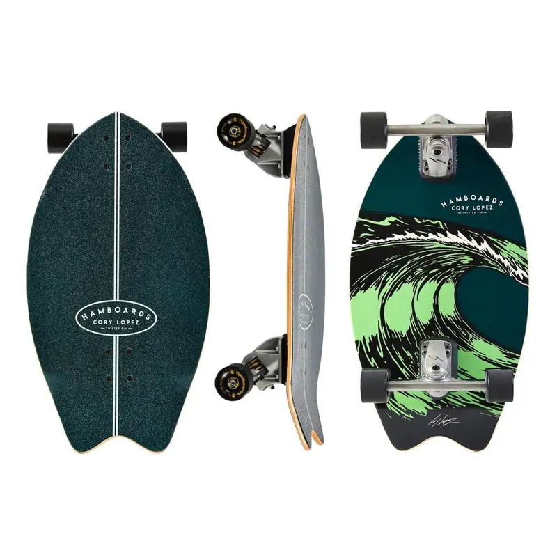 Hamboards Twisted Fin 26" Shortboard Surfskate For Pump Cruising 2