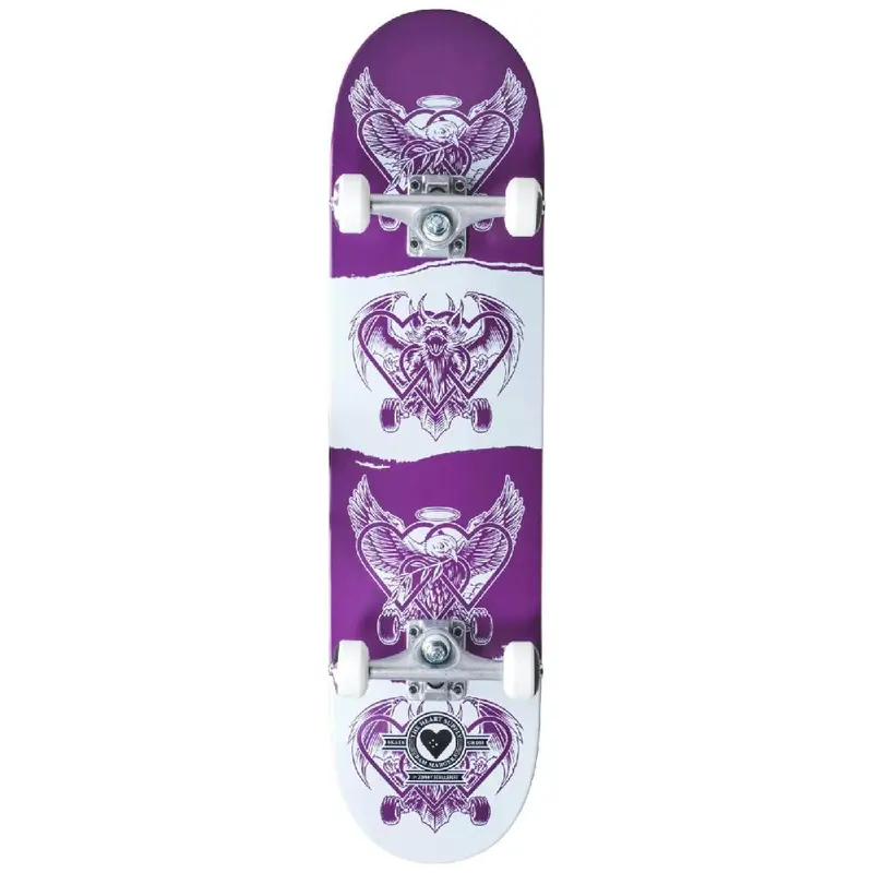 Heart Supply Bam Dark Light Skateboard – 7.75" Purple/White Deck 1