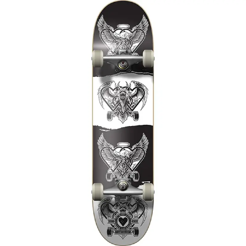 Heart Supply Bam Dark Light Skateboard – 8.0" Black/White Deck 1