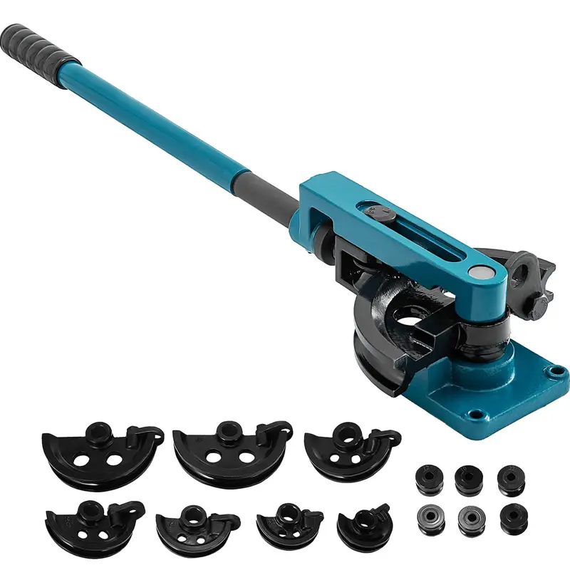 Heavy-Duty 3/8"–1" Manual Tube Bender With 7 Dies – Blue-Finished Steel Frame For Workshop Use 1