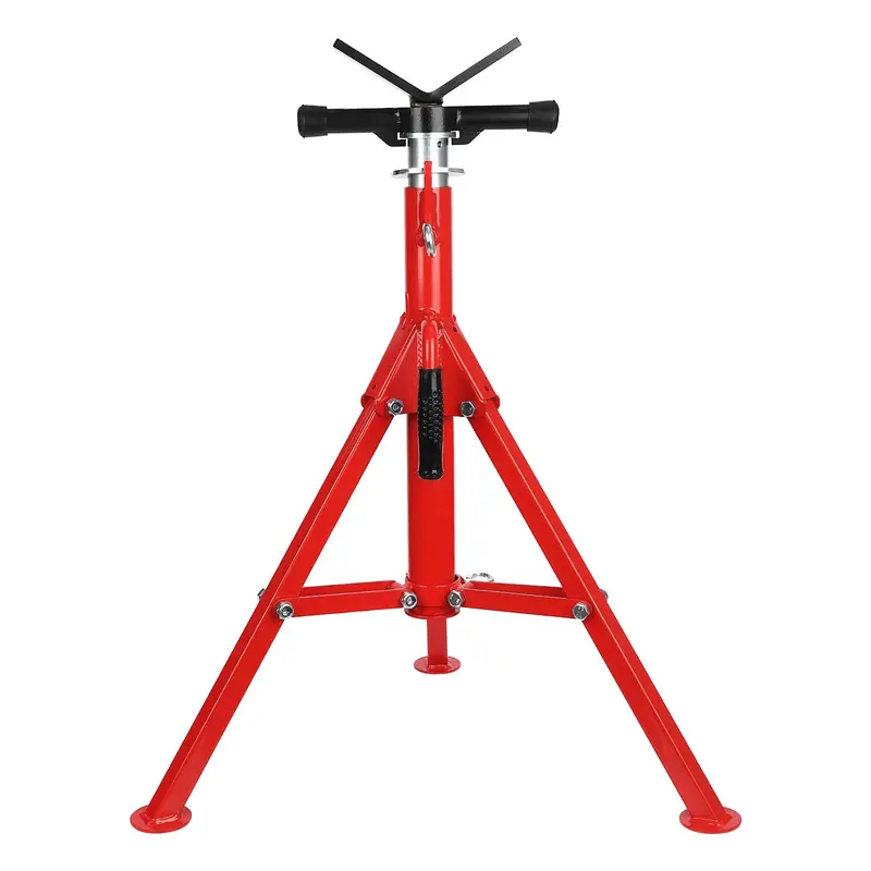 Heavy-Duty Foldable V-Head Pipe Support – Reinforced Steel Frame, 2500 Lb Rating, Optimized For High-Strength Pipe Handling 1