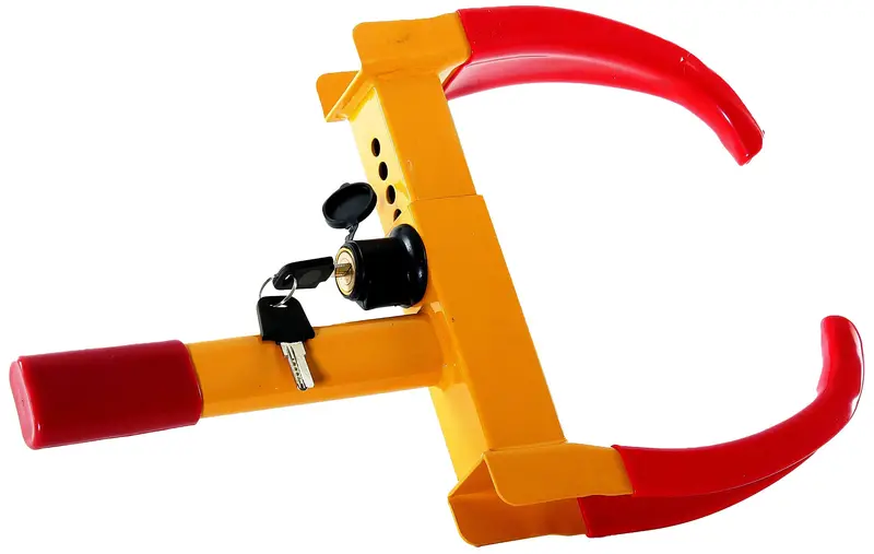 Heavy-Duty Orange/Red Wheel Clamp Lock – Reinforced Anti-Theft Tire Security System (21" × 6" × 2") 1