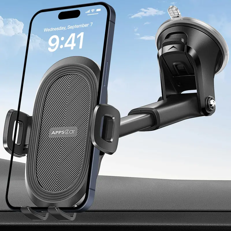 Heavy-Duty Windshield & Dashboard Car Mount – Universal Suction Cup Phone Holder For All Devices 1