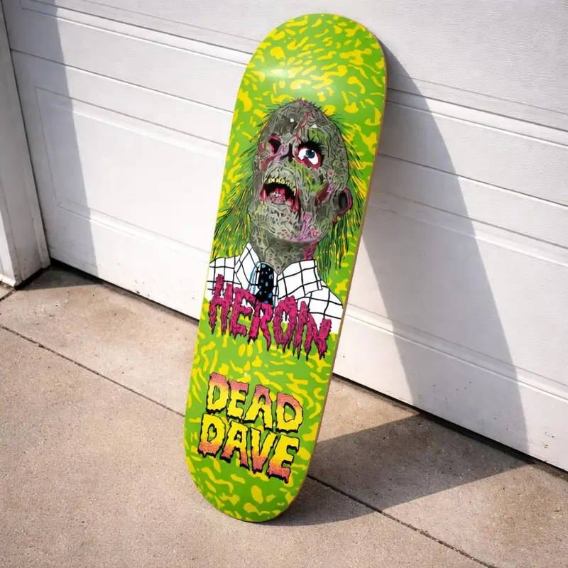 Heroin Dead Dave Dead Head – 10.12-Inch Bold Graphic Skate Deck 1