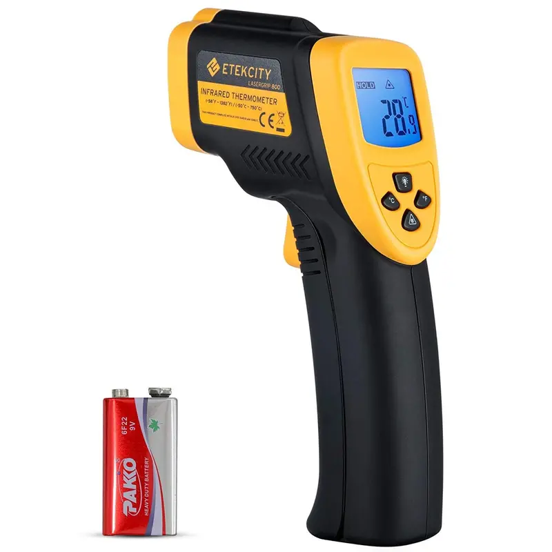 High-Temp Non-Contact Ir Thermometer – Yellow & Black Design, -50°C To 750°C Range 1