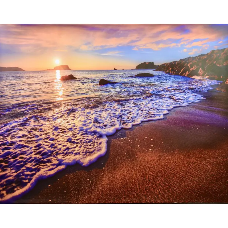 Highland Dunes Coastal Canvas Art – Ocean Beach Sunset Wall Print 1