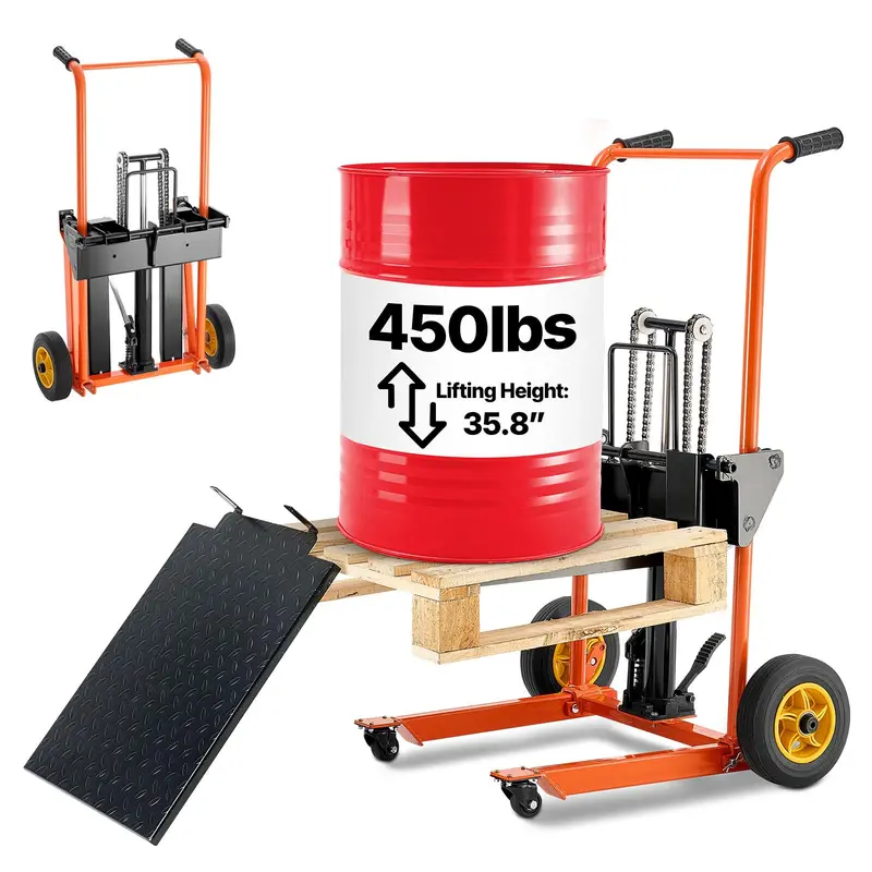 Hydraulic Material Lifter – 450 Lb Capacity, 35.8 Inch Max Lift Height, Foldable Platform Cart 1