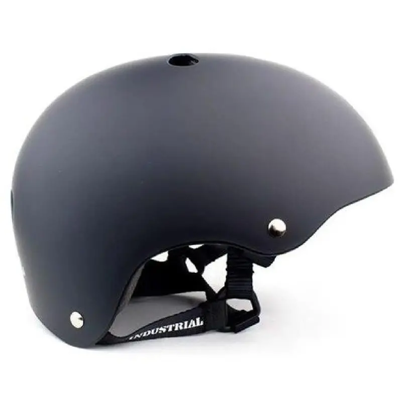 Industrial-Style Flat Black Skate Helmet For Longboarding 1