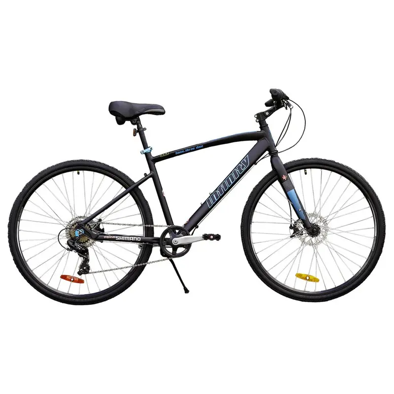 Infinity Boss.Three 700C Matte Black Unisex Hybrid Bicycle 1