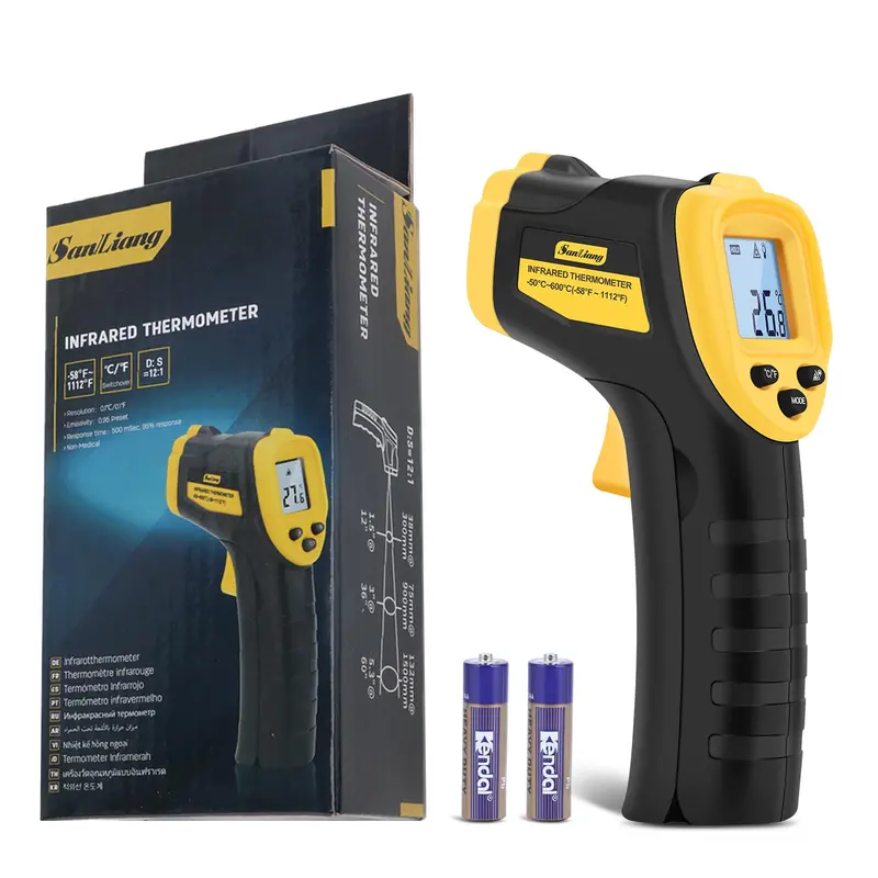 Infrared Laser Thermometer – -164°F To 1400°F Range, Adjustable Emissivity, Max/Min Tracking, Digital Ir Surface Temperature Gun 1