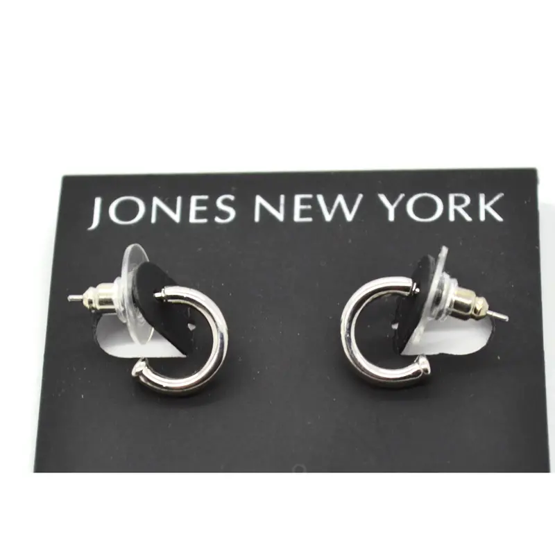 Jones New York Small Sterling Silver Hoop Earrings – Everyday Versatility 1
