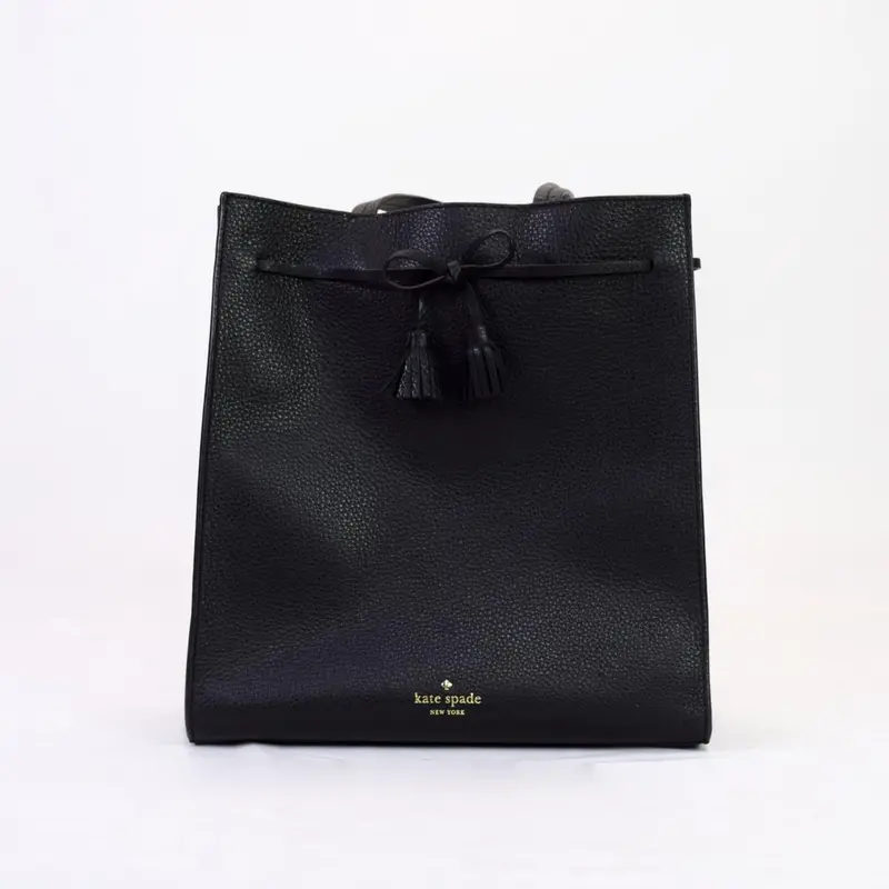 Kate Spade Black Structured Tote – Classic American Designer Handbag 1