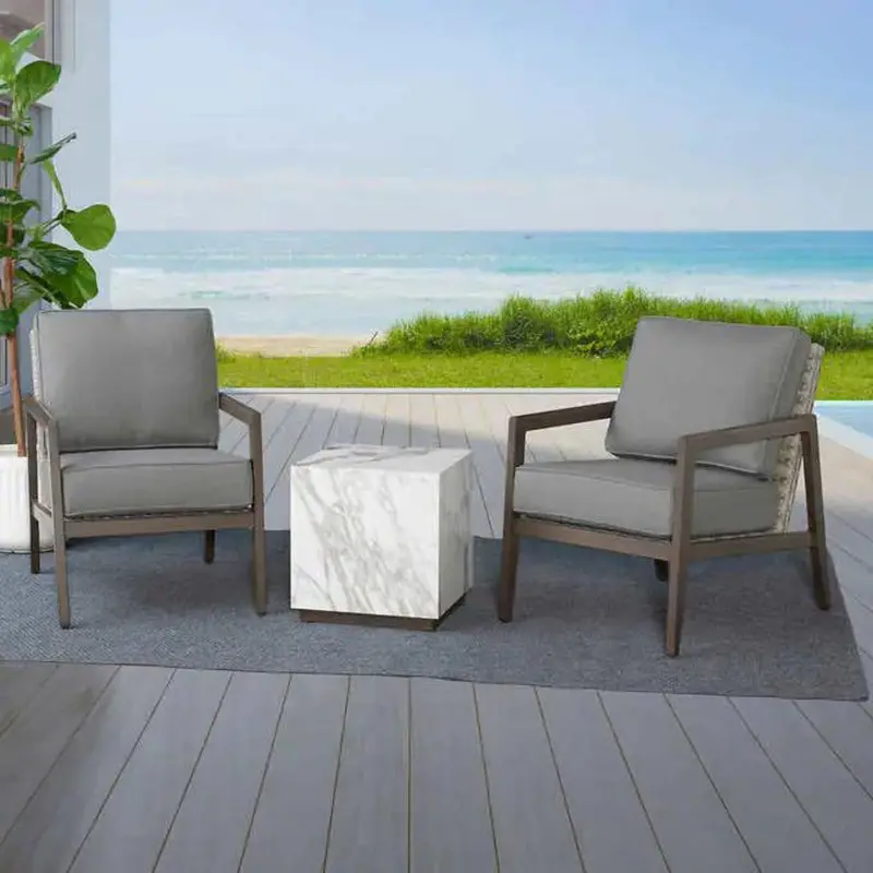 Keats Grey 3-Piece Patio Conversation Set – All-Weather Design 1