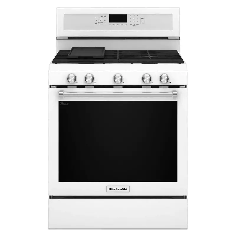 Kitchenaid Kfgg500Ewh Gas Convection Range – 5.8 Cu. Ft., Five-Burner Professional Cooktop 1