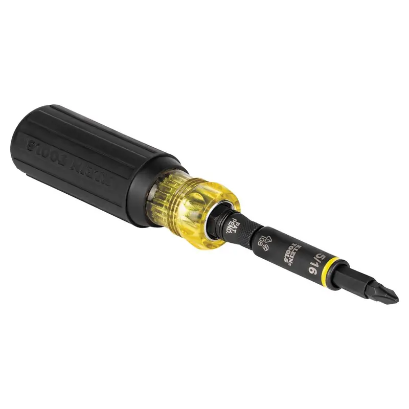 Klein Tools 11-In-1 Multi-Tip Impact Nut Driver – Phillips, Slotted, Square & Torx Tips, Rated For High-Torque Use 1