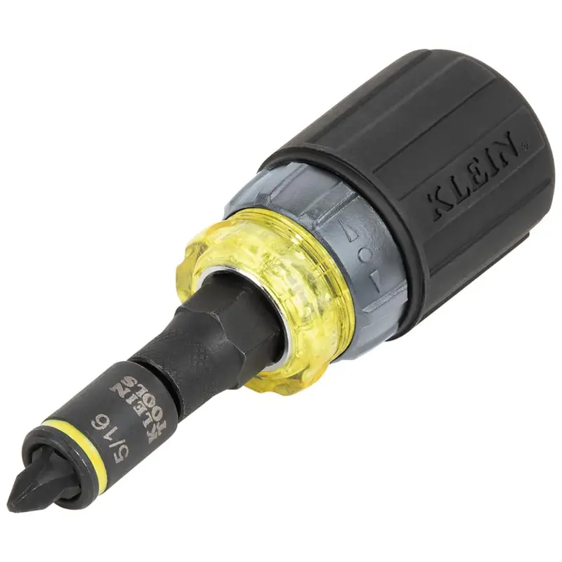 Klein Tools 7-In-1 Impact-Rated Ratchet Driver – Compact Design With Phillips, Slotted Tips & 3 Nut Drivers 1