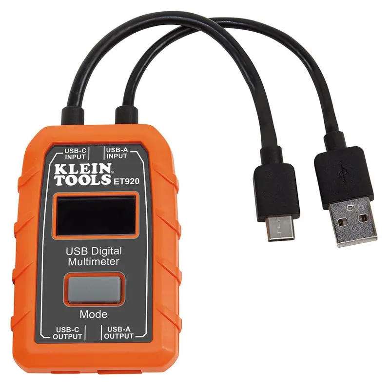 Klein Tools Usb Power Meter: Digital Voltage, Current, Capacity, Energy & Resistance Analyzer (Usb-A/Usb-C) 1