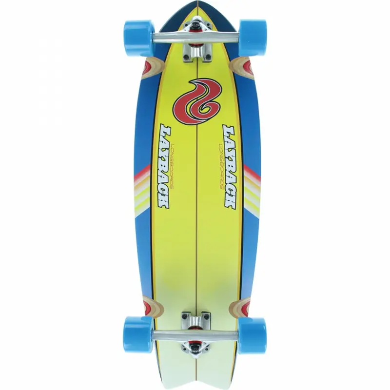 Layback South Swell 30" Yellow-And-Blue Cruiser Deck 1