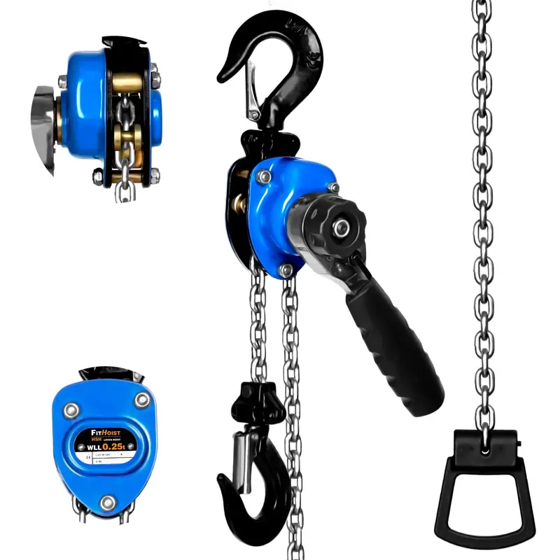 Lightweight 550-Lb (¼-Ton) Manual Chain Hoist – 10-Foot Lift, G80 Alloy Chain, Dual-Rated Hooks 1