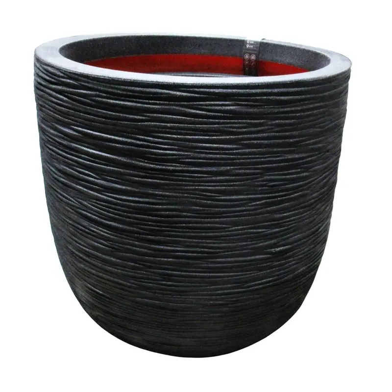 Lightweight Round European-Style Planter – Matte Black Finish 1