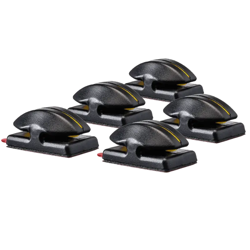 Line Cutterz 5-Pack Steel Blade Peel-And-Stick Flat Mounts – Matte Black 1