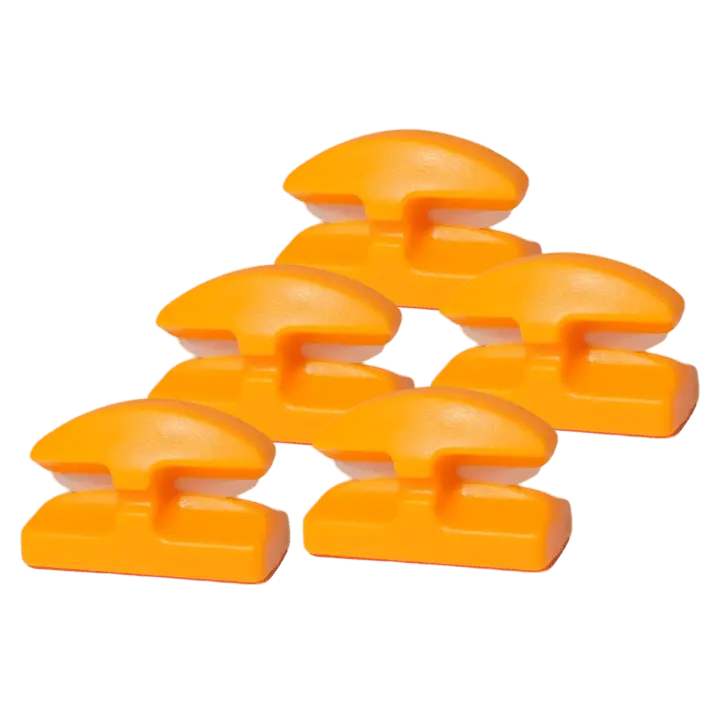 Line Cutterz Blaze Orange Peel-And-Stick Ceramic Flat Mounts – 5-Pack 1