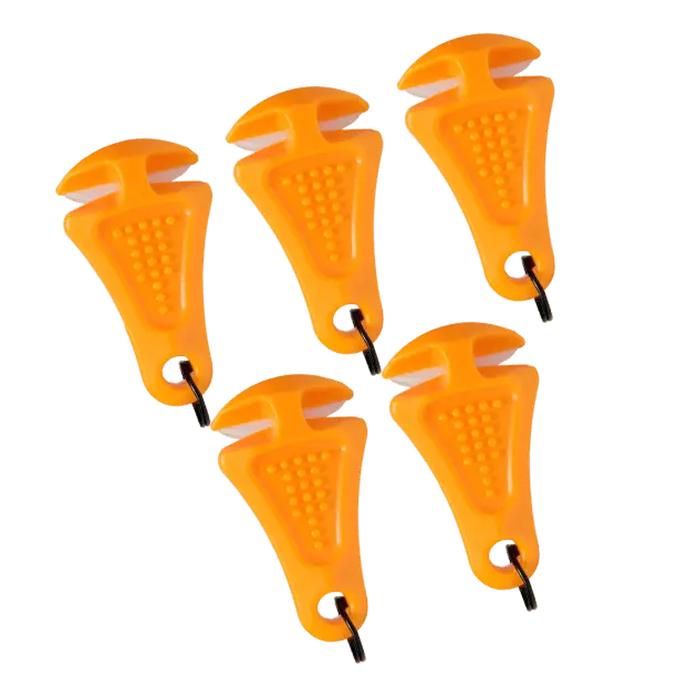 Line Cutterz Ceramic-Blade Zipper Pull Set (5-Pack) – Blaze Orange 1