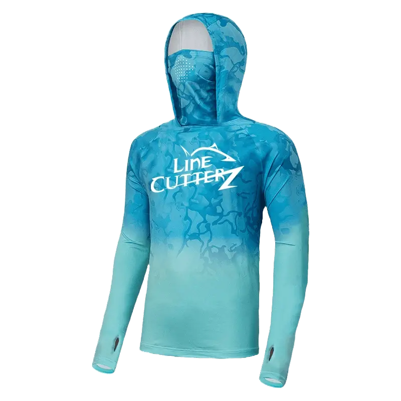 Line Cutterz Long-Sleeve Fishing Hoodie With Integrated Neck Gaiter 1