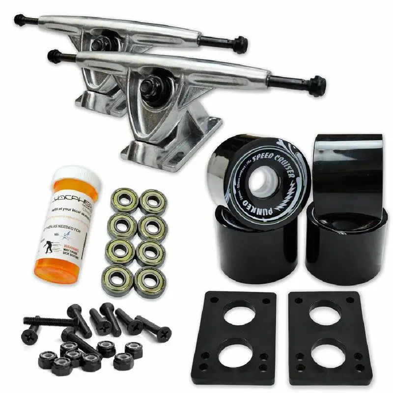 Longboard Starter Kit: 70Mm Wheels + Chrome Trucks 1