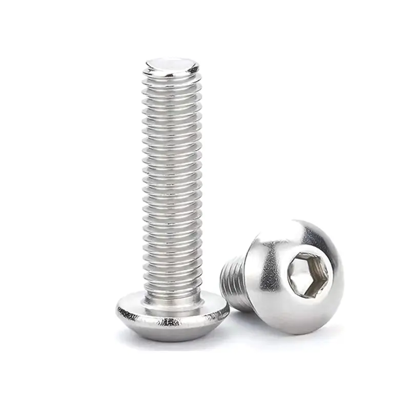 M6-1.0 × 10 Mm 304 Stainless Steel Button Head Socket Screws – Full Thread, Hex Allen Drive (50 Pcs) 1