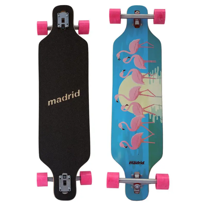 Madrid Trance Flamingos 40-Inch Top-Mount Drop-Through Longboard 1